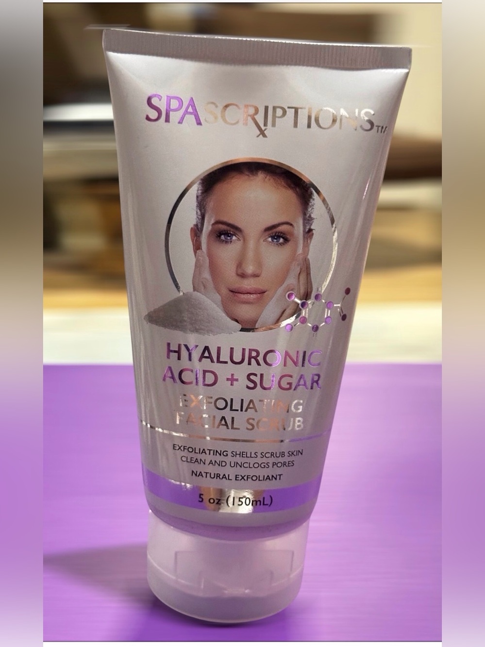SpaScriptions Hyaluronic Acid + Sugar Exfoliating Facial Scrub - Size 5 oz.